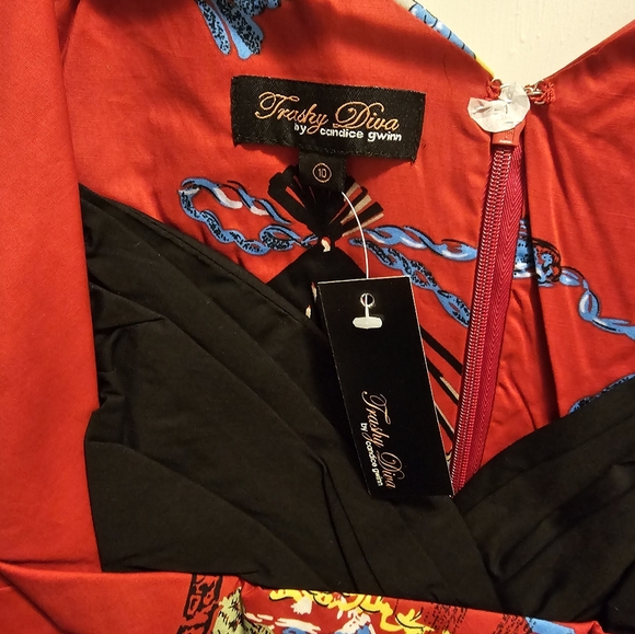 Trashy Diva Honey Baby Dress In Red Fans MULTIPLE SIZES Brand New! - Picture 6 of 11